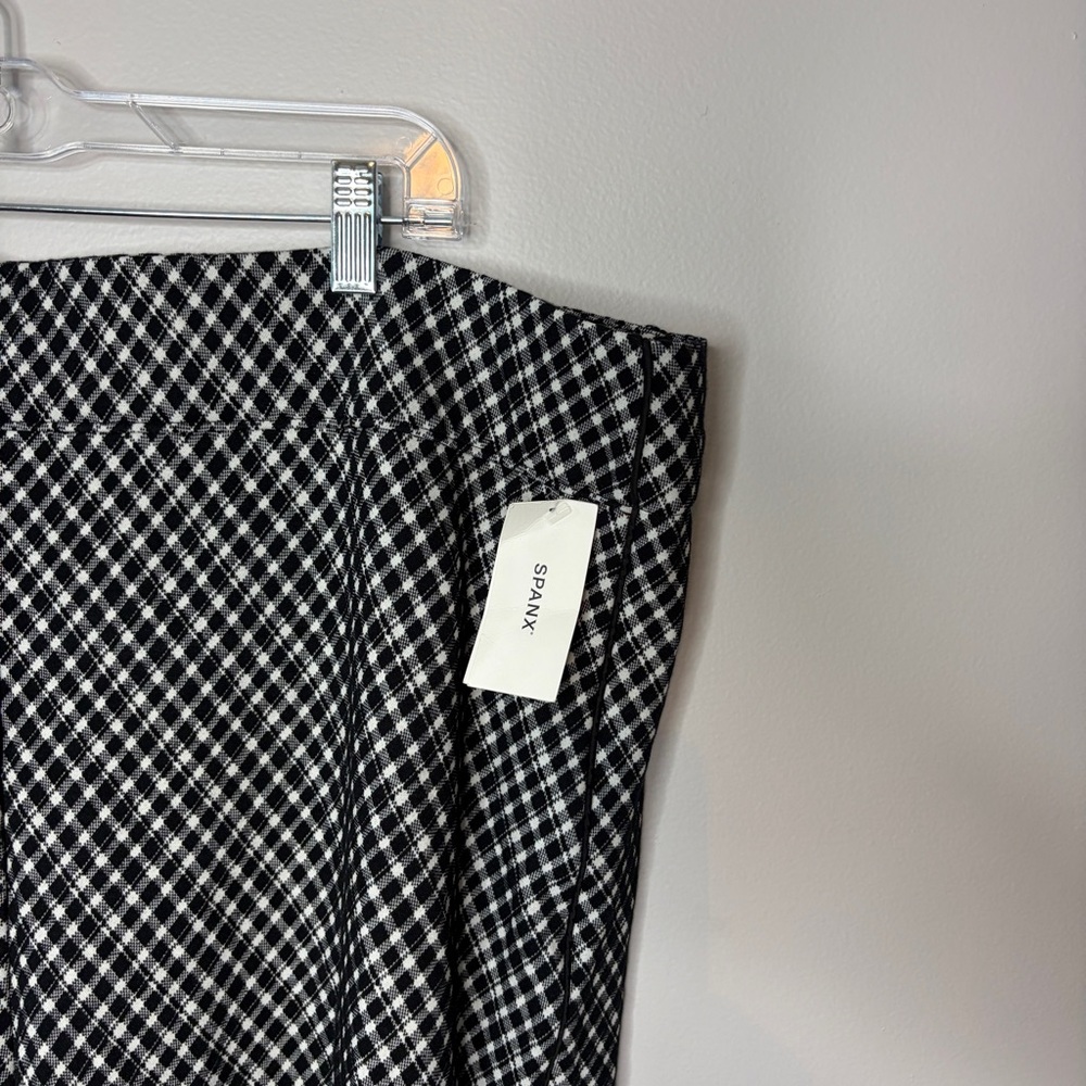 NWT Spanx Ponte Jacquard Wide Leg Pant Black White Plaid Size 3X - Picture 5 of 10